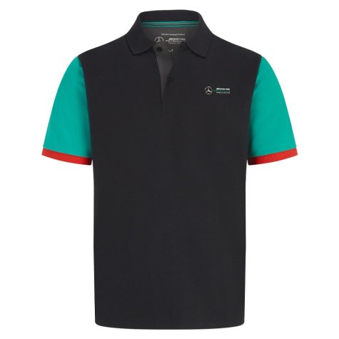 2022 Mercedes FW Colour Black Polo Shirt (Black)