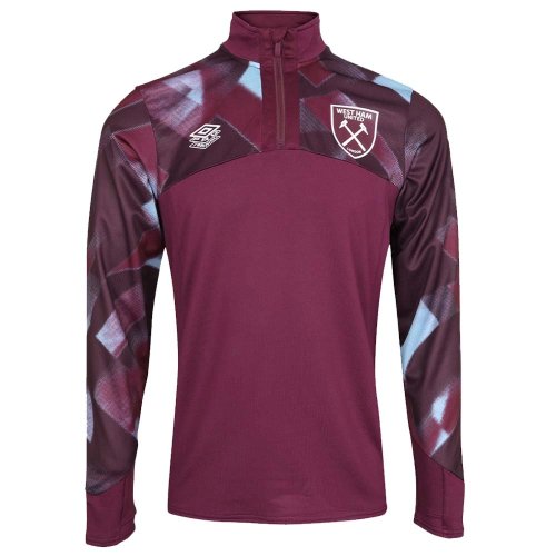 2022-2023 West Ham Warm Up Quarter Zip (Grape Wine)