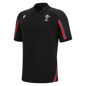 2022-2023 Wales Travel Polo Shirt (Black)