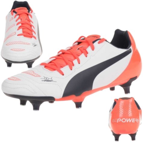 Puma evoPOWER 4.2 AG Football Boots - White-Total Eclipse-Lava