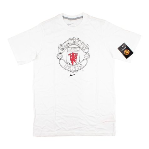 2010-2011 Man Utd Crest Tee (White) - Kids