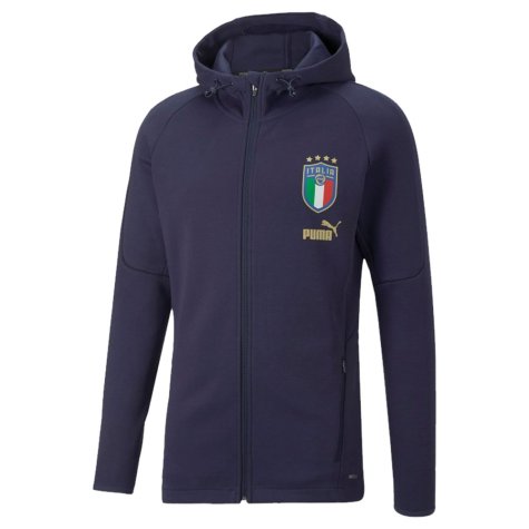 2022-2023 Italy Player Casuals Hooded Jacket (Peacot)