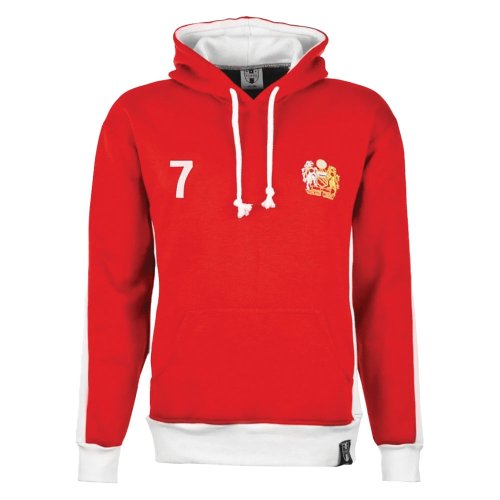 Manchester Reds Number 7 Retro Hoodie (Red)