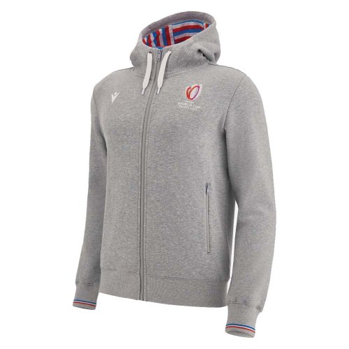 Macron RWC 2023 Rugby World Cup Fully Zip Hoody (Grey)