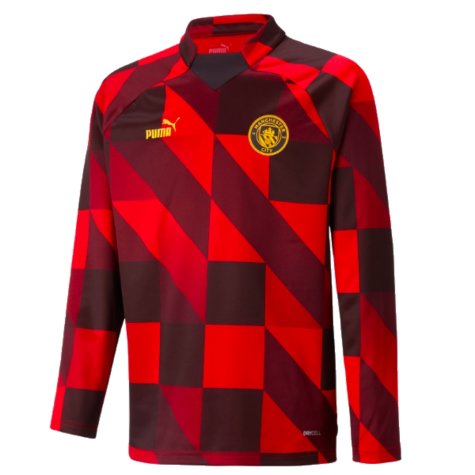 2022-2023 Man City Pre-Match Sweat (Red) - Kids