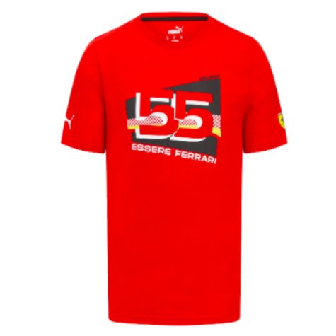 2023 Ferrari Carlos Sainz #55 Driver T-Shirt (Red)