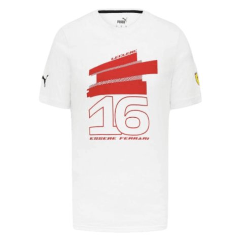 2023 Ferrari Fanwear LeClerc #16 Fanwear Drivers Tee (White)