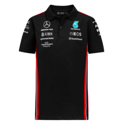 2023 Mercedes-AMG Petronas Team Polo Shirt (Black) - Kids