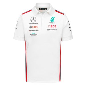 2023 Mercedes AMG Petronas Mens Team Polo Shirt (White)