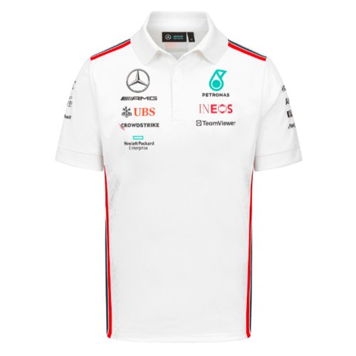 2023 Mercedes AMG Petronas Mens Team Polo Shirt (White)