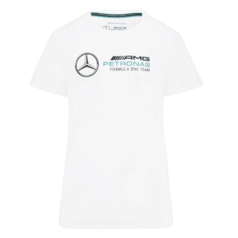 2023 Mercedes-AMG Petronas Large Logo T-Shirt (White) - Ladies