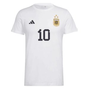 Messi Football Number 10 Graphic T-Shirt (White)