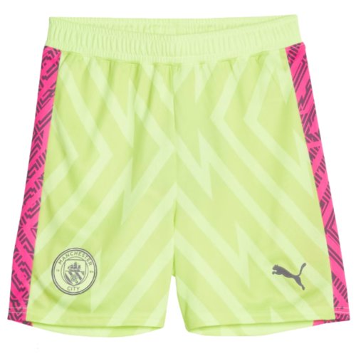 2023-2024 Man City Goalkeeper Shorts (Yellow) - Kids