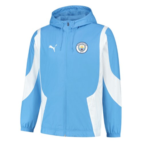 2023-2024 Man City Pre-Match Woven Anthem Jacket (Light Blue)