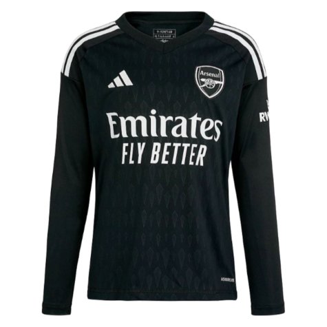 2023-2024 Arsenal Home Goalkeeper Shirt (Black) - Kids