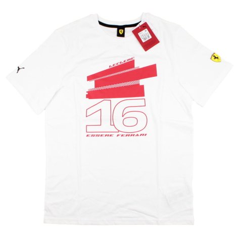 2023 Scuderia Ferrari Charles Leclerc #16 Driver T-Shirt (White)