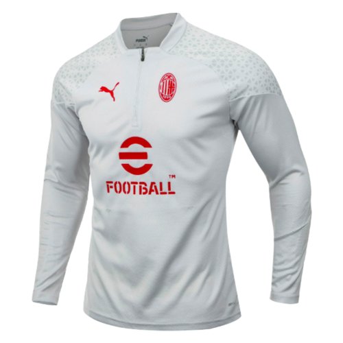 2023-2024 AC Milan Training Half Zip Top (Grey)