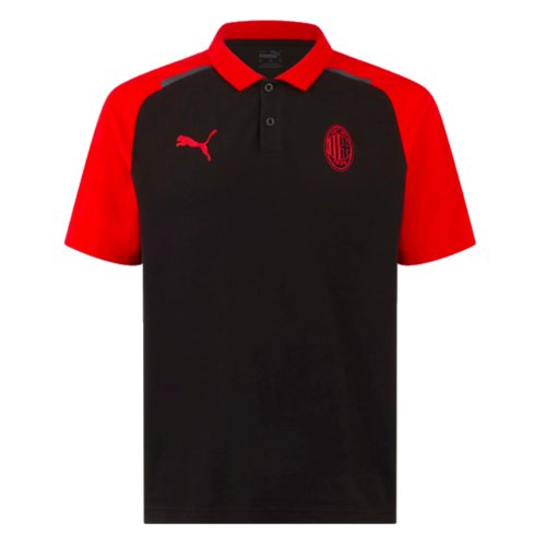 2023-2024 AC Milan Casuals Polo Shirt (Black)