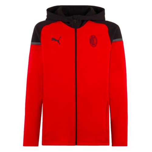 2023-2024 AC Milan Casuals Hooded Jacket (Red)