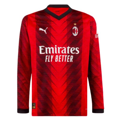 2023-2024 AC Milan Long Sleeve Home Shirt