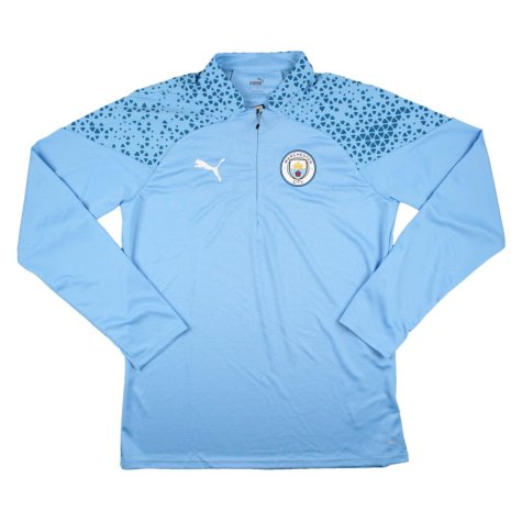 2023-2024 Man City Training Half Zip Top Pro (Light Blue)