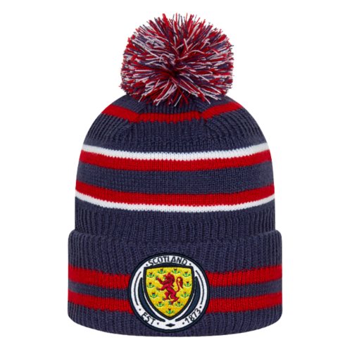 Scotland Stripe Navy Bobble Beanie