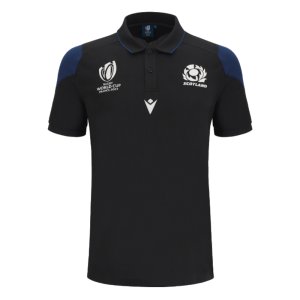 Scotland RWC 2023 Rugby Travel Polo Shirt (Black)