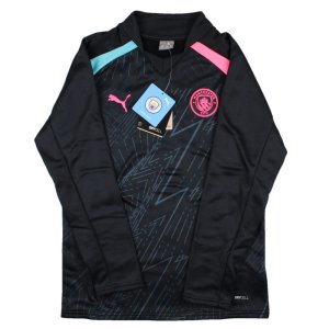 2023-2024 Man City Pre-Match LS Sweat Top (Dark Navy) - Kids