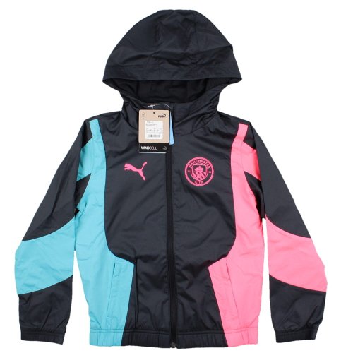 2023-2024 Man City Pre-Match Woven Anthem Jacket (Dark Navy) - Kids