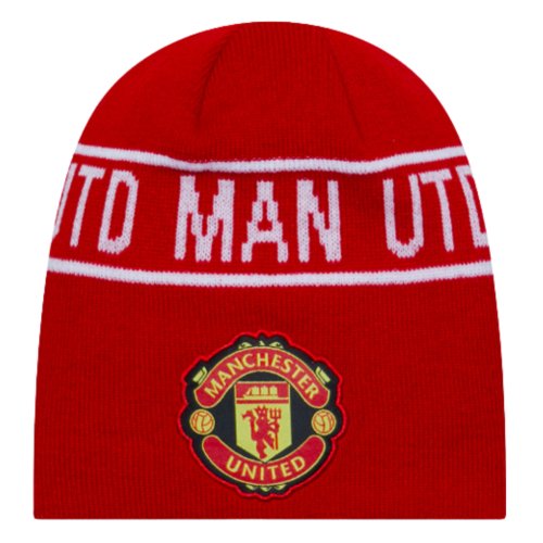 Man Utd Cuff Knit Hat Skull Beanie (Red)