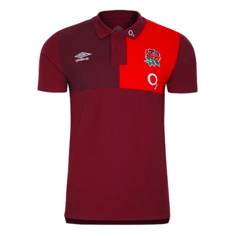 2023-2024 England Rugby CVC Polo (Tibetan Red)