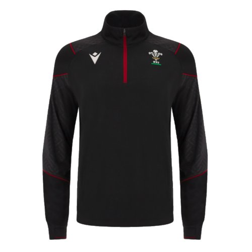 2023-2024 Wales Rugby WRU Half Zip Fleece (Black)