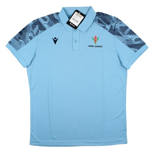 2023-2024 Samoa Rugby Travel Player Poly Polo Shirt (Sky)