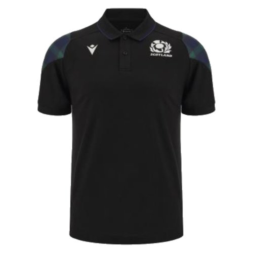 2023-2024 Scotland Rugby Travel Poly Polo Shirt (Black)