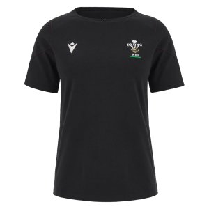 2023-2024 Wales Rugby WRU Cotton Tee (Black) - Ladies