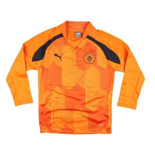 2023-2024 Man City Pre-Match LS Sweat Top (Orange) - Kids