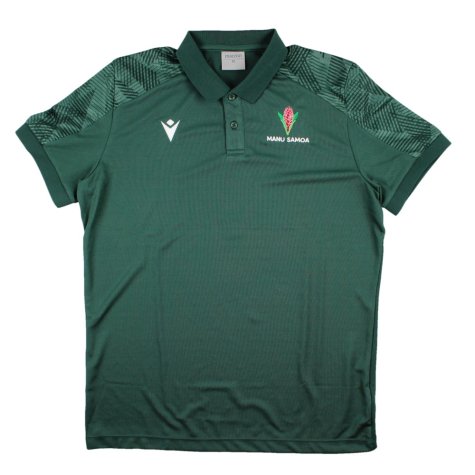 2023-2024 Samoa Rugby Travel Player Polo Shirt (Green)