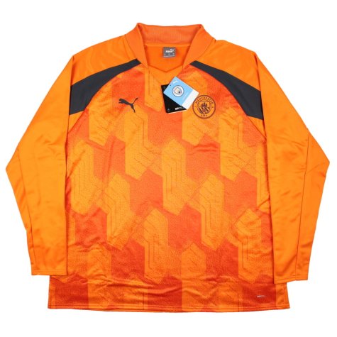 2023-2024 Man City Pre-Match LS Sweat Top (Orange)