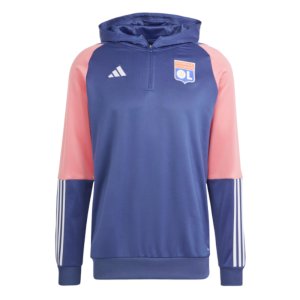 2023-2024 Olympique Lyon Hooded Track Top (Tech Indigo)