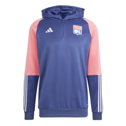 2023-2024 Olympique Lyon Hooded Track Top (Tech Indigo)