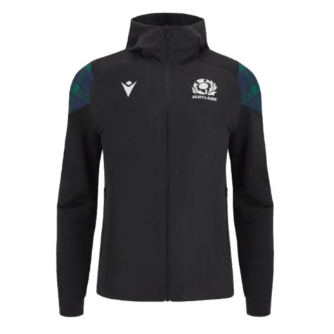 2023-2024 Scotland Rugby Travel Full Zip Hoodie (Black) - Kids