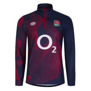 2023-2024 England Rugby Warm Up Mid Layer Top (Navy Blazer)