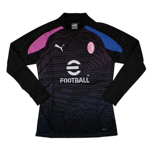 2023-2024 AC Milan Pre-Match LS Sweat Top (Black)