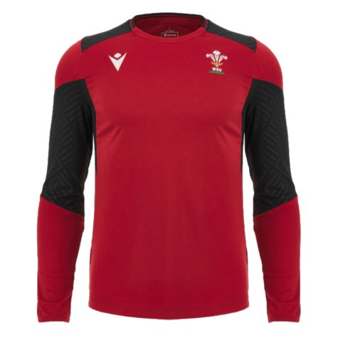 2023-2024 Wales Rugby Long Sleeve Training Tee (Red)