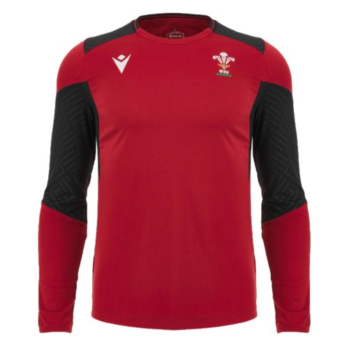 2023-2024 Wales Rugby Long Sleeve Training Tee (Red)