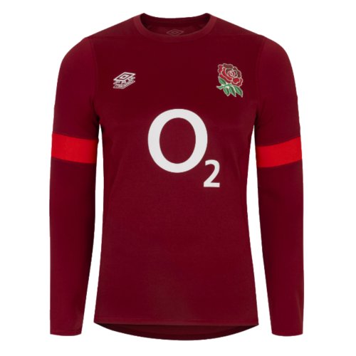 2023-2024 England Rugby Relaxed LS Training Jersey (Tibetan Red)