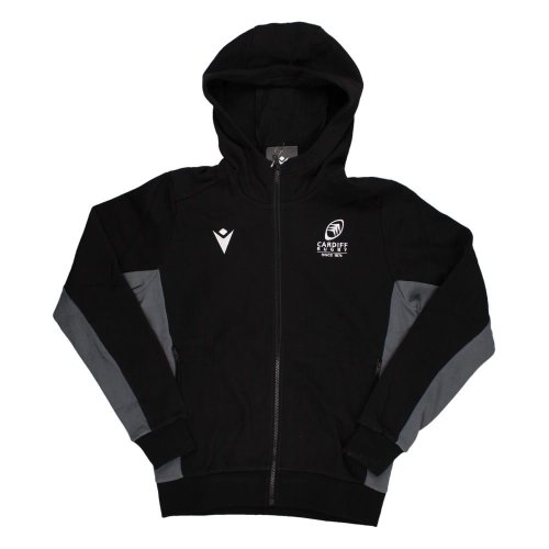 2023-2024 Cardiff Blues Rugby Full Zip Travel Hoody (Black)