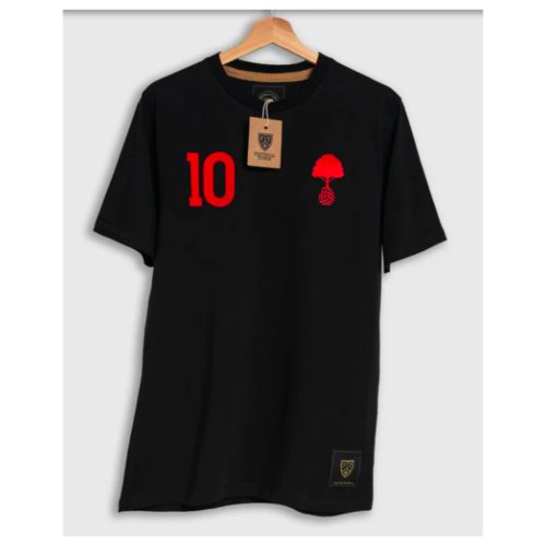 Nottingham The Tree 10 Retro Football T-Shirt (Black)