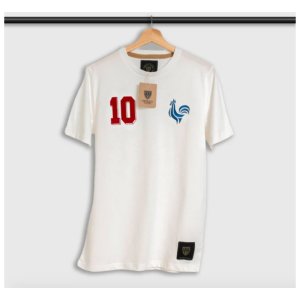 France Les Bleus 10 White Retro Football Tee