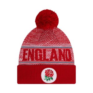 England Rugby Red Bobble Knit Beanie Hat